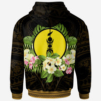 New Caledonia Zip Hoodie Polynesian Gold Patterns Collection - Polynesian Pride