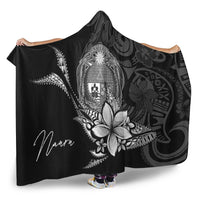 Nauru Hooded Blanket - Fish With Plumeria Flowers Style - Polynesian Pride