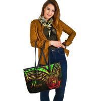 Nauru Leather Tote - Reggae Color Cross Style - Polynesian Pride