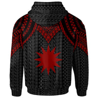 Nauru Zip up Hoodie Polynesian Armor Style Red - Polynesian Pride