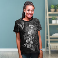 Nauru Custom T Shirt Fish With Plumeria Flowers Style - Polynesian Pride