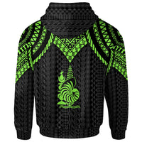 New Caledonia Zip up Hoodie Polynesian Armor Style Green - Polynesian Pride