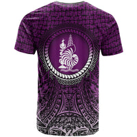 New Caledonia T Shirt Circle Pattern Purple - Polynesian Pride