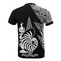 New Caledonia T Shirt Polynesian Pattern White Flash Style - Polynesian Pride