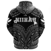 Hawaiian Kanaka Map Polynesian Niihau Hoodie White Brad Style - Polynesian Pride