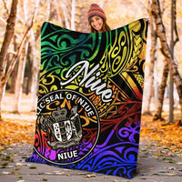 Niue Premium Blanket - Rainbow Polynesian Pattern - Polynesian Pride