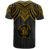 Niue T Shirt Polynesian Armor Style Gold - Polynesian Pride