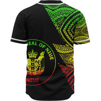 Niue Custom Personalized Baseball Shirt - Flash Style Reggae - Polynesian Pride