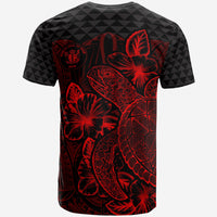 Niue T Shirt Niue Seal Turtle Hibiscus Red - Polynesian Pride