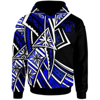Niue Hoodie Tribal Flower Special Pattern Blue Color Unisex Blue - Polynesian Pride