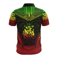 Norfolk Island Custom Polo Shirt Coat Of Arms Polynesian Chief Tattoo Reggae Version - Polynesian Pride