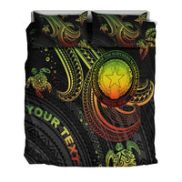 Northern Mariana Islands Custom Personalised Bedding Set - Reggae Turtle - Polynesian Pride