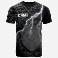 Northern Mariana Islands T Shirt Northern Mariana Islands Seal Lighting Thunder Unisex Black - Polynesian Pride