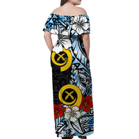Vanuatu Off Shoulder Long Dress Polynesia Delightful Version 04 LT13 - Polynesian Pride