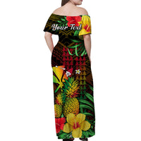 Custom Hawaii Matching Hawaiian Shirt and Dress Pineapple Mix Kakau Reggae Kanaka LT14 - Polynesian Pride