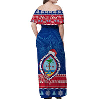 (Custom Personalised) Guam Christmas Off Shoulder Long Dress Guaman Seal Polynesian Felis Pusgua LT14 - Polynesian Pride