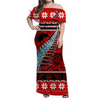 Custom New Zealand Christmas Matching Dress and Hawaiian Shirt Paua Shell Silver Fern Meri Kirihimete LT14 - Polynesian Pride