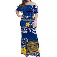 Custom Tokelau Matching Dress and Hawaiian Shirt National Badge Polynesian Happy 74th Independence Anniversary LT14 - Polynesian Pride