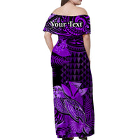 Custom Hawaii Monk Seal Matching Dress and Hawaiian Shirt Kakau with Kanaka Purple LT14 - Polynesian Pride