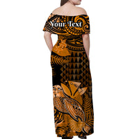 Custom Hawaii Monk Seal Matching Dress and Hawaiian Shirt Kakau with Kanaka Gold LT14 - Polynesian Pride