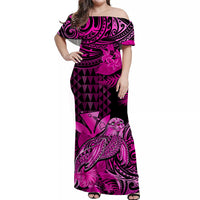 Custom Hawaii Monk Seal Matching Dress and Hawaiian Shirt Kakau with Kanaka Pink LT14 - Polynesian Pride