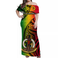 Vanuatu Matching Hawaiian Shirt and Dress Luganville Polynesian Reggae Coat Of Arms LT14 - Polynesian Pride