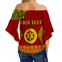(Custom Personalised) Tonga High School Off Shoulder Waist Wrap Top Tongan Ngatu LT13 - Polynesian Pride