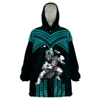(Custom Personalised) Hawaii Wearable Blanket Hoodie Hawaiian Warrior With Weapon Polynesian Ver.02 LT14 One Size - Polynesian Pride