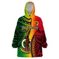 Vanuatu Wearable Blanket Hoodie Luganville Polynesian Reggae Coat Of Arms LT14 - Polynesian Pride