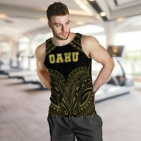 Hawaiian Kanaka Map Polynesian Oahu Men's Tank Top - Yellow - Brad Style - AH - Polynesian Pride