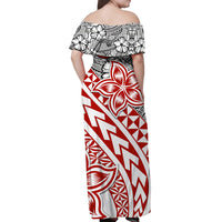Traditional Polynesian Tribal Tattoo Retro Women Off shoulder Long Dress Red LT9 - Polynesian Pride