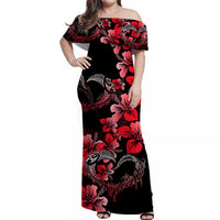 Polynesian Valentine Matching Dress and Hawaiian Shirt - Hibiscus Flowers Red Style LT6 - Polynesian Pride