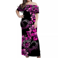 Polynesian Valentine Matching Dress and Hawaiian Shirt Hibiscus Flowers Pink Style LT6 - Polynesian Pride