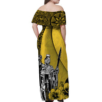 Hawaii King Kamehameha Matching Dress and Hawaiian Shirt Vibe Yellow Style LT6 - Polynesian Pride
