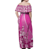 Hawaii King Kamehameha Matching Dress and Hawaiian Shirt Vibe Pink Style LT6 - Polynesian Pride