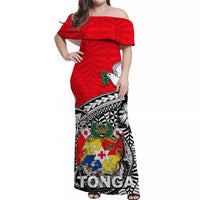 Tonga Hook Tattoo Matching Dress and Hawaiian Shirt White LT6 - Polynesian Pride