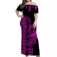 Hawaii Kakau Matching Dress and Hawaiian Shirt Polynesian Warrior Purple LT6 - Polynesian Pride