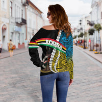 (Custom Personalised) Vanuatu Torba Province Off Shoulder Sweater Torba Flag Polynesian Pattern LT7 - Polynesian Pride