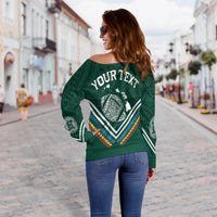 Personalised Hawaii Rainbow Warriors Off Shoulder Sweater Simple Style LT7 - Polynesian Pride