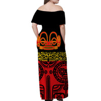 Marquesas Islands Off Shoulder Long Dress Special Style - Red LT8 - Polynesian Pride