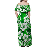 Polynesian Hibiscus Matching Hawaiian Shirt and Dress Fiji Patterns Green LT6 - Polynesian Pride
