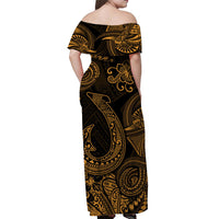 Hawaii Fish Hook Polynesian Matching Dress and Hawaiian Shirt Matching Couples Outfit Unique Style Gold LT8 - Polynesian Pride