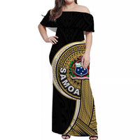 Samoa Tribal Tattoo Long Dress No.2 LT6 Women Gold - Polynesian Pride