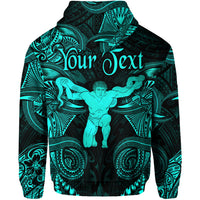 Custom Ophiuchus Zodiac Polynesian Zip Hoodie Unique Style Turquoise LT8 - Polynesian Pride