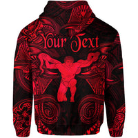 Custom Ophiuchus Zodiac Polynesian Zip Hoodie Unique Style Red LT8 - Polynesian Pride
