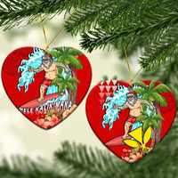 Hawaii Mele Kalikimaka Christmas Ornaments Santa Claus Surfing Xmas Time LT9 - Polynesian Pride