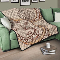 Palau Premium Quilt - Hibiscus Flowers Vintage Style - Polynesian Pride