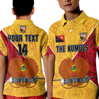 (Custom Text and Number) The Kumuls PNG Polo Shirt Papua New Guinea Polynesian Dynamic Style LT14 Kid Yellow - Polynesian Pride