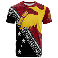 Custom Papua New Guinea Bird of Paradise with Polynesian Pattern T Shirt LT7 Unisex Red - Polynesian Pride