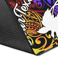 Papua New Guinea Custom Personalised Area Rug - Rainbow Polynesian Pattern - Polynesian Pride